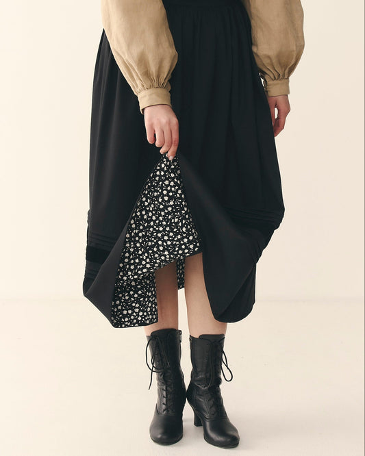 Спідниця з підбоєм чорна