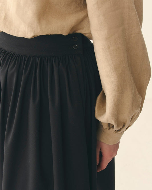 Спідниця чорна з італійської костюмки - {МАЛЬВИ}