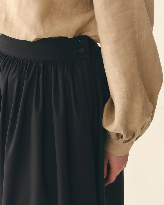 Спідниця чорна з італійської костюмки - {МАЛЬВИ}