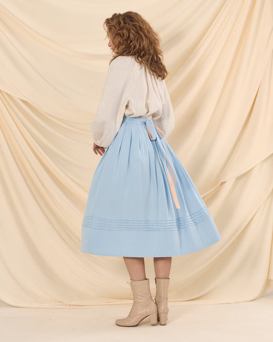 Спідниця блакитна в етно стилі "Легедзинка"