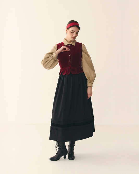 Станик з оксамиту "Надсяння" вишневого кольору