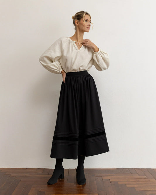 Спідниця традиційна з підбоєм - {МАЛЬВИ}