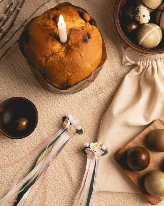 Етно прикраса зі стрічками на волосся - {МАЛЬВИ}