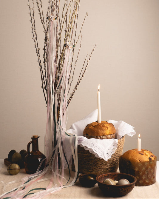 Заколки на волосся з квітами і довгими стрічками - {МАЛЬВИ}