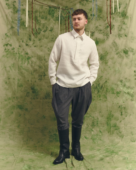 Сорочка лляна "Сумська" з мереживом