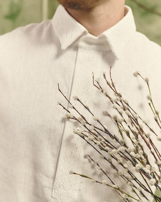 Сорочка лляна "Сумська" з мереживом