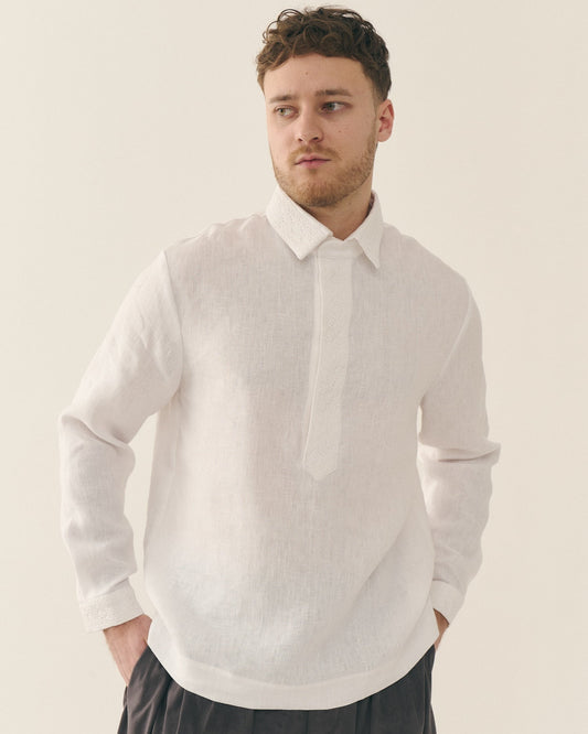 Сорочка лляна "Сумська" з мереживом