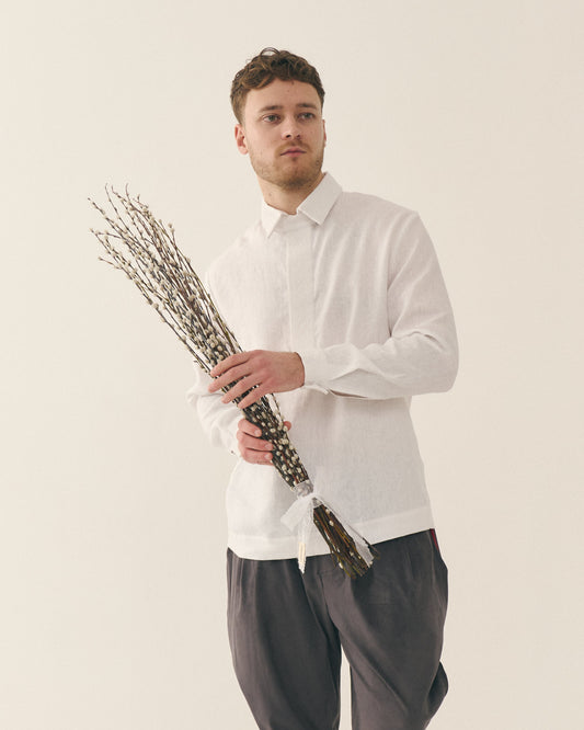 Сорочка лляна "Сумська" з мереживом