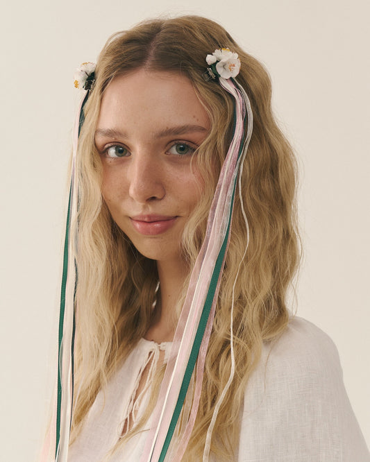 Етно прикраса на волосся "Вишневий Цвіт" - {МАЛЬВИ}