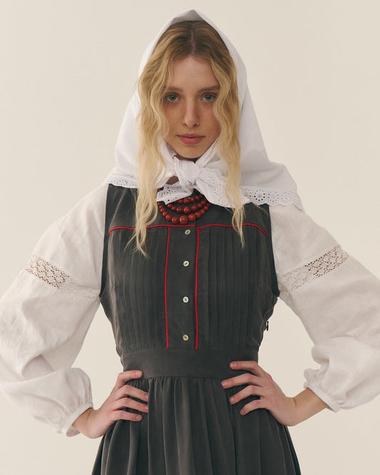 Бавовняна хустка з мереживом