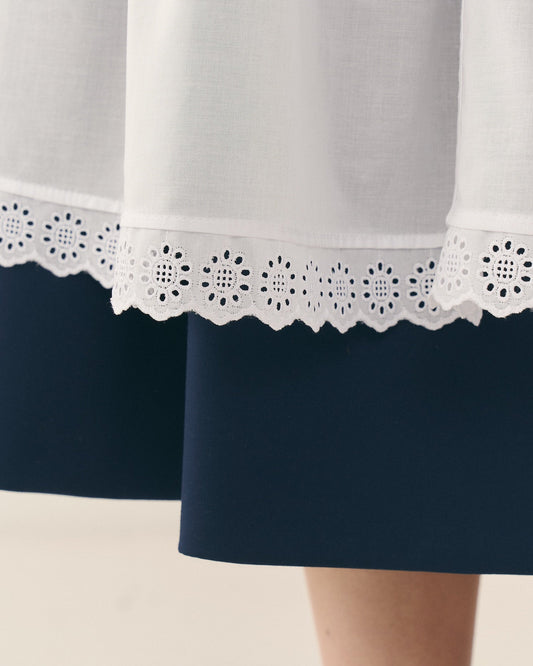 Фартух з мереживом білий "Ошатний" - {МАЛЬВИ}