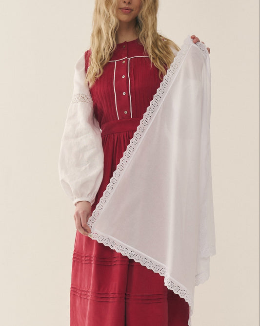 Бавовняна хустка з мереживом