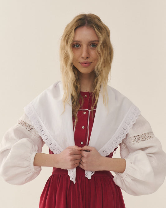 Бавовняна хустка з мереживом