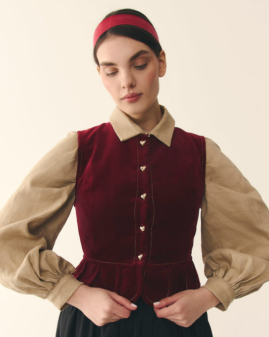 Станик з оксамиту "Надсяння" вишневого кольору