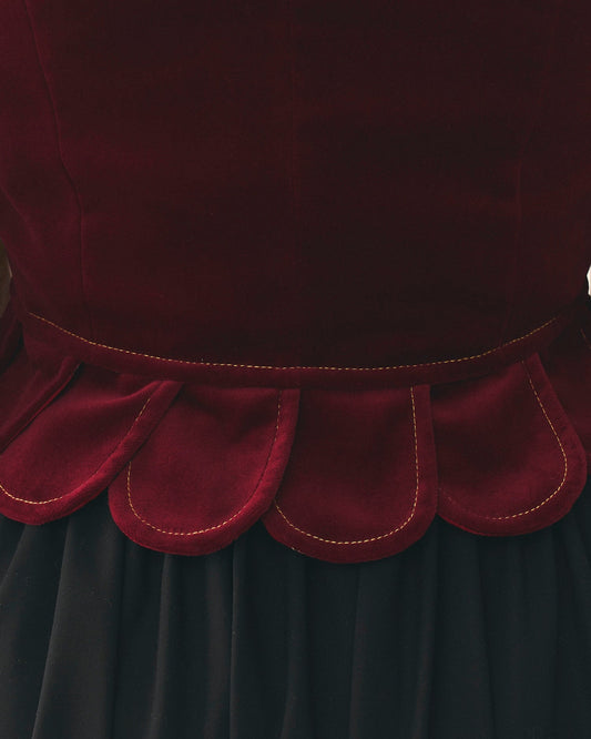 Станик з оксамиту "Надсяння" вишневого кольору