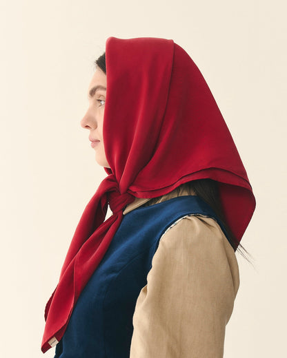 Шовкова темно-червона хустинка "Шамерова"