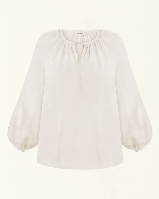 Сорочка з льону в етно стилі бежева "Буденка"