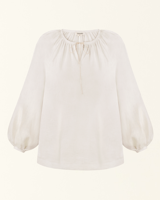 Сорочка з льону в етно стилі бежева "Буденка"