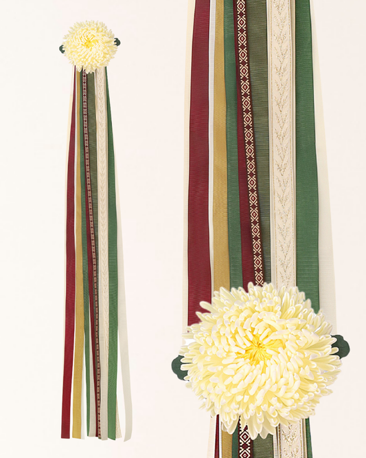 квітка хризантема зі стрічками на волосся