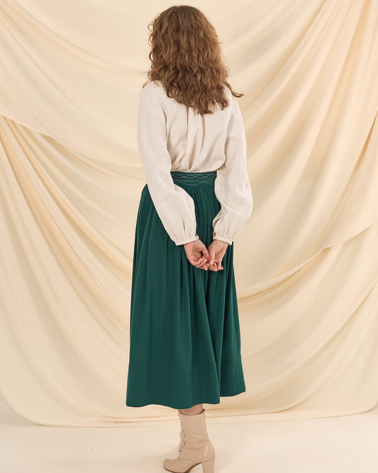 Традиційна спідниця темно-зелена "Вінницька"