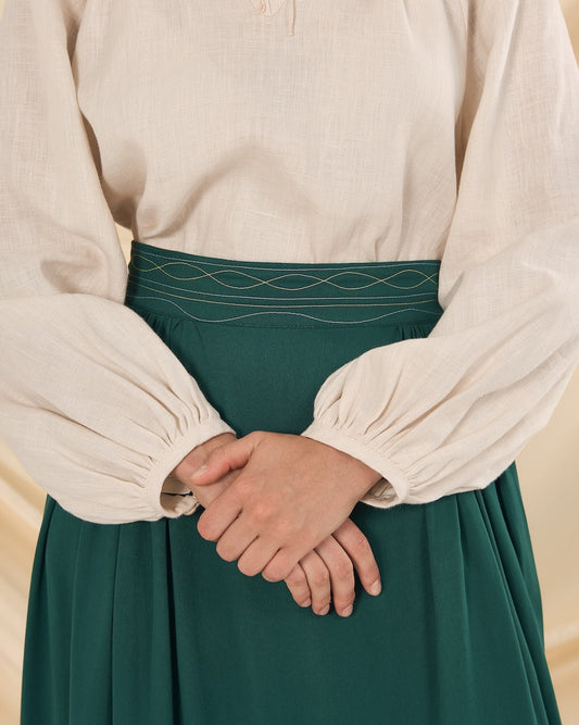 Традиційна спідниця темно-зелена "Вінницька"