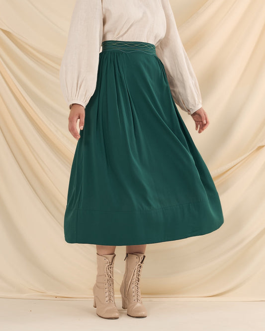 Традиційна спідниця темно-зелена "Вінницька"