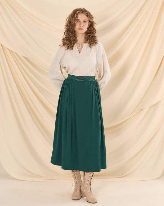 Традиційна спідниця темно-зелена "Вінницька"