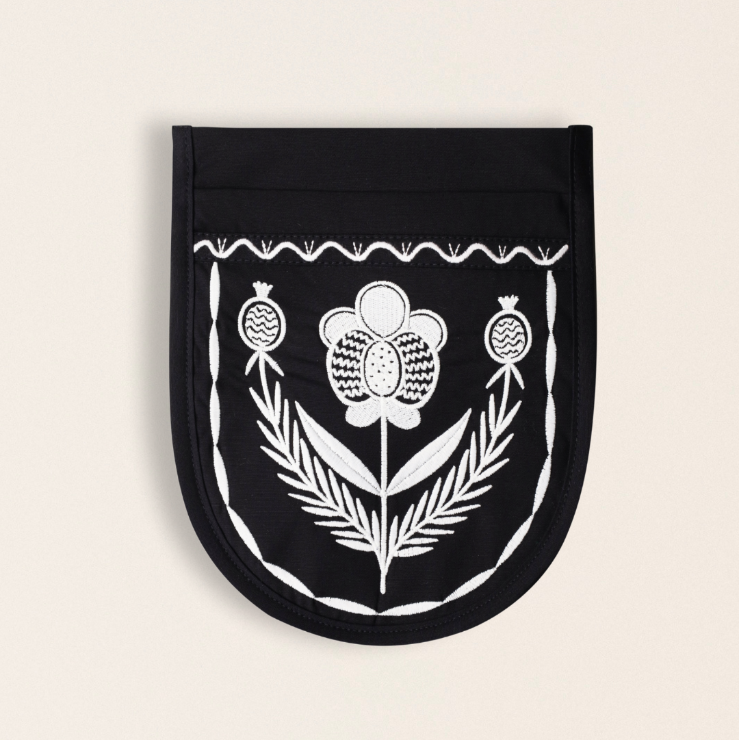 поясна сумка в етно стилі з вишивкою мак