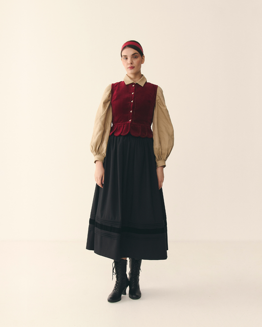 Станик з оксамиту "Надсяння" вишневого кольору