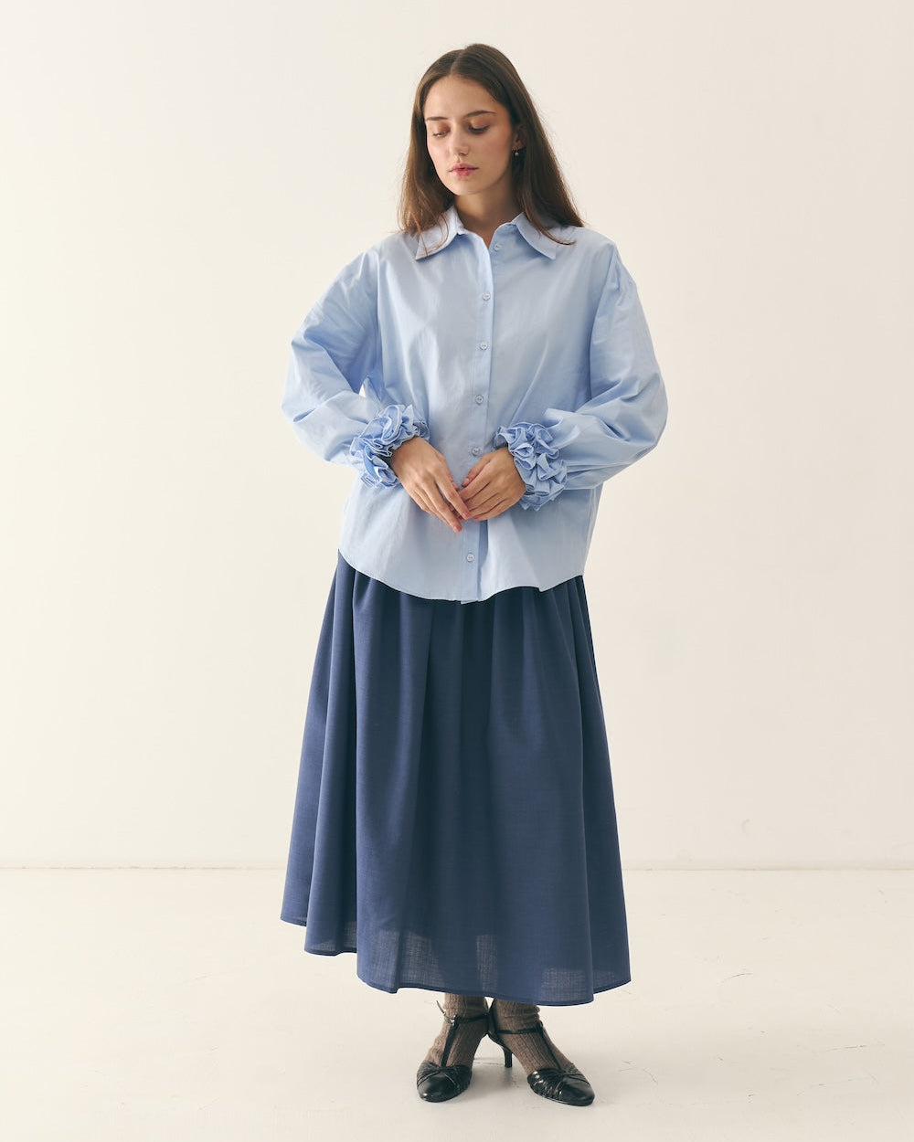 Спідниця з вовни максі - {МАЛЬВИ}