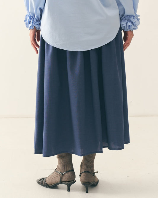 Спідниця з тонкої вовни синього кольору - {МАЛЬВИ}