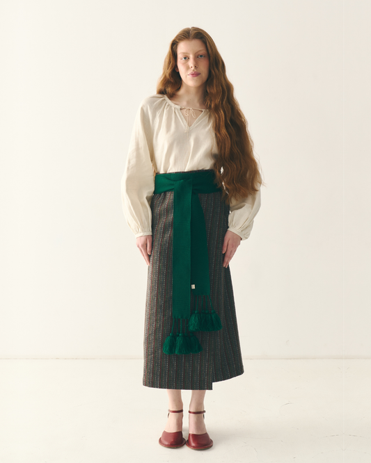 Сорочка з льону в етно стилі бежева "Буденка"