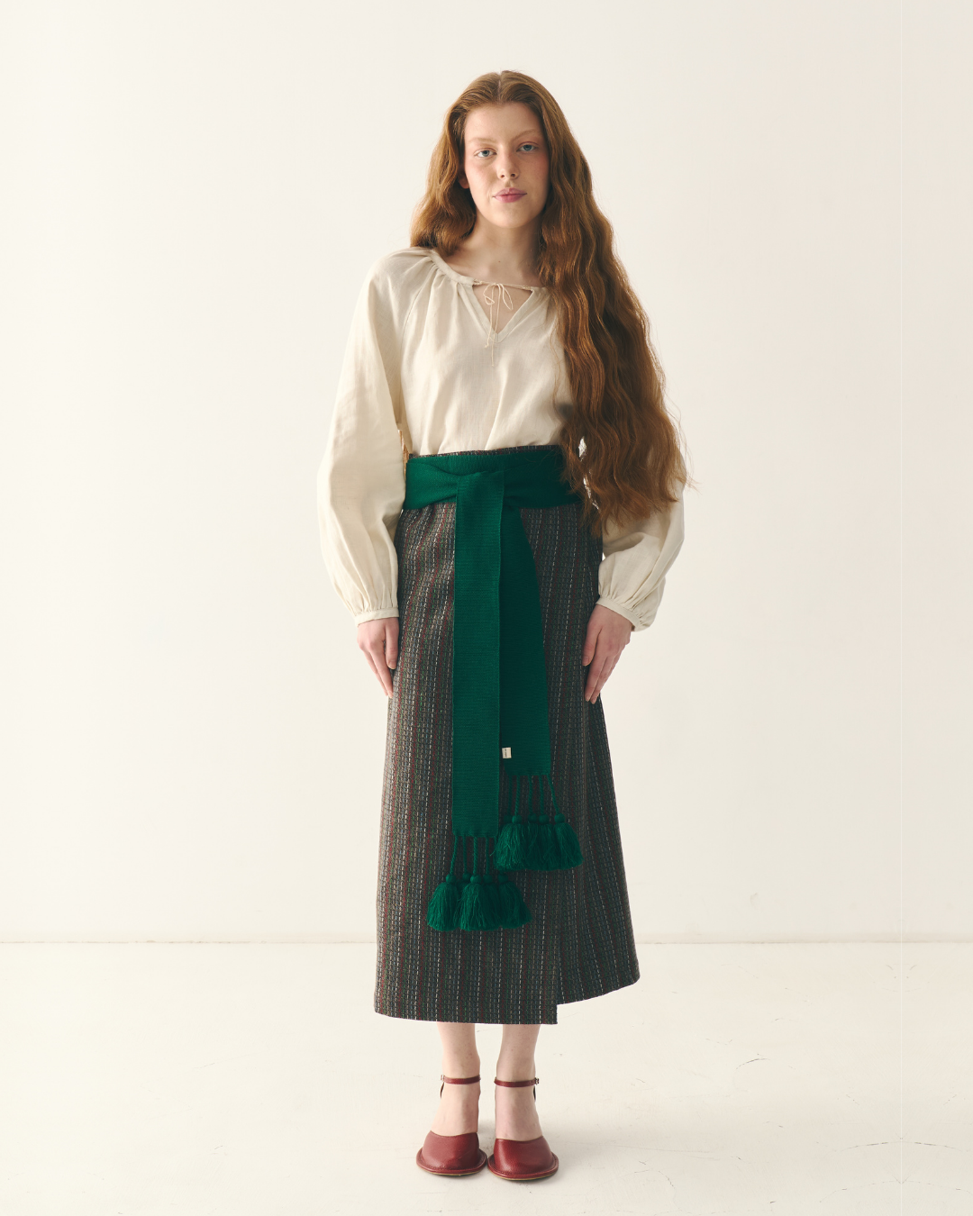 Сорочка з льону в етно стилі бежева "Буденка"