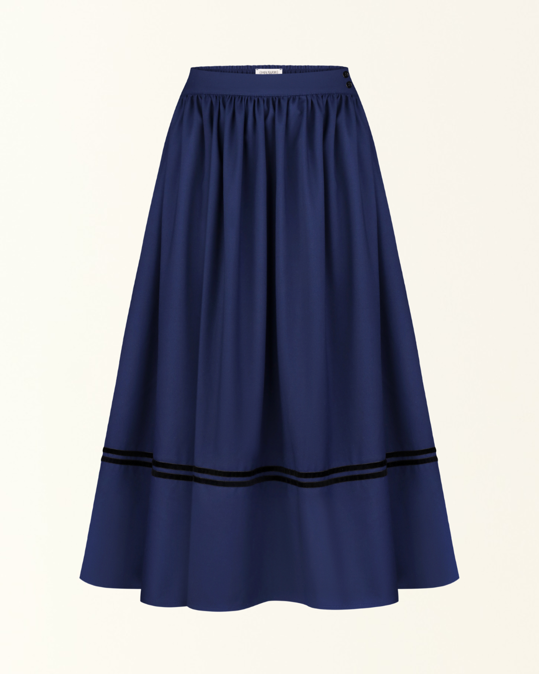 Традиційна синя спідниця з підбоєм "Київська"