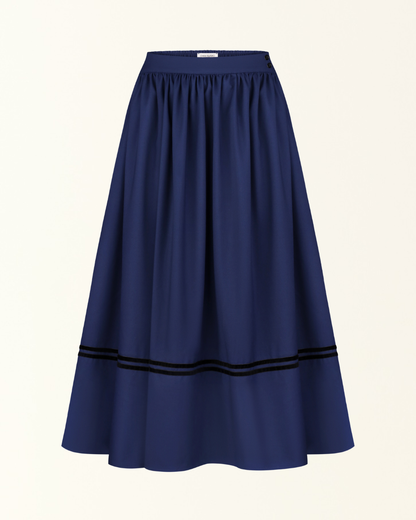 Традиційна синя спідниця з підбоєм "Київська"