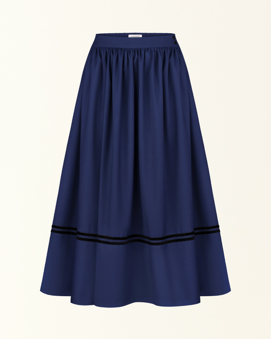 Традиційна синя спідниця з підбоєм "Київська"