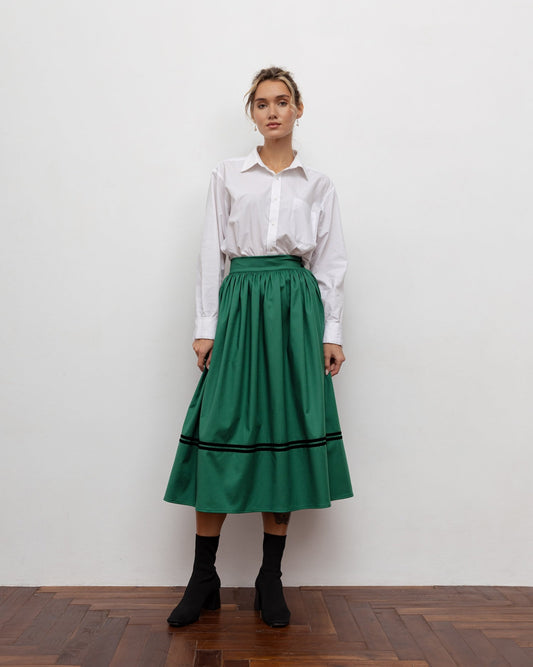 Спідниця на дві стрічки з підбоєм - {МАЛЬВИ}