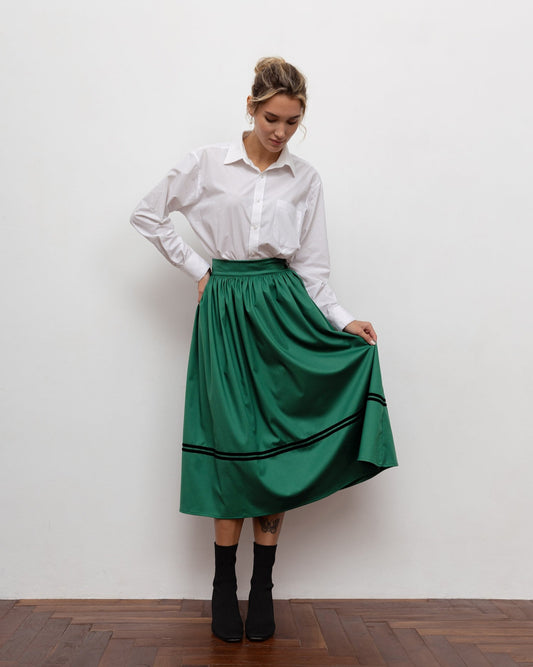 Спідниця на дві стрічки з підбоєм - {МАЛЬВИ}