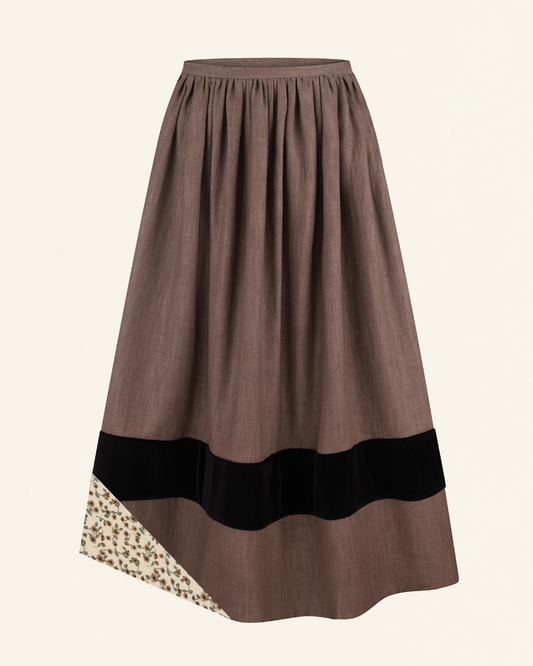 Шоколадна етно спідниця з кропиви і льону "Полтавська"