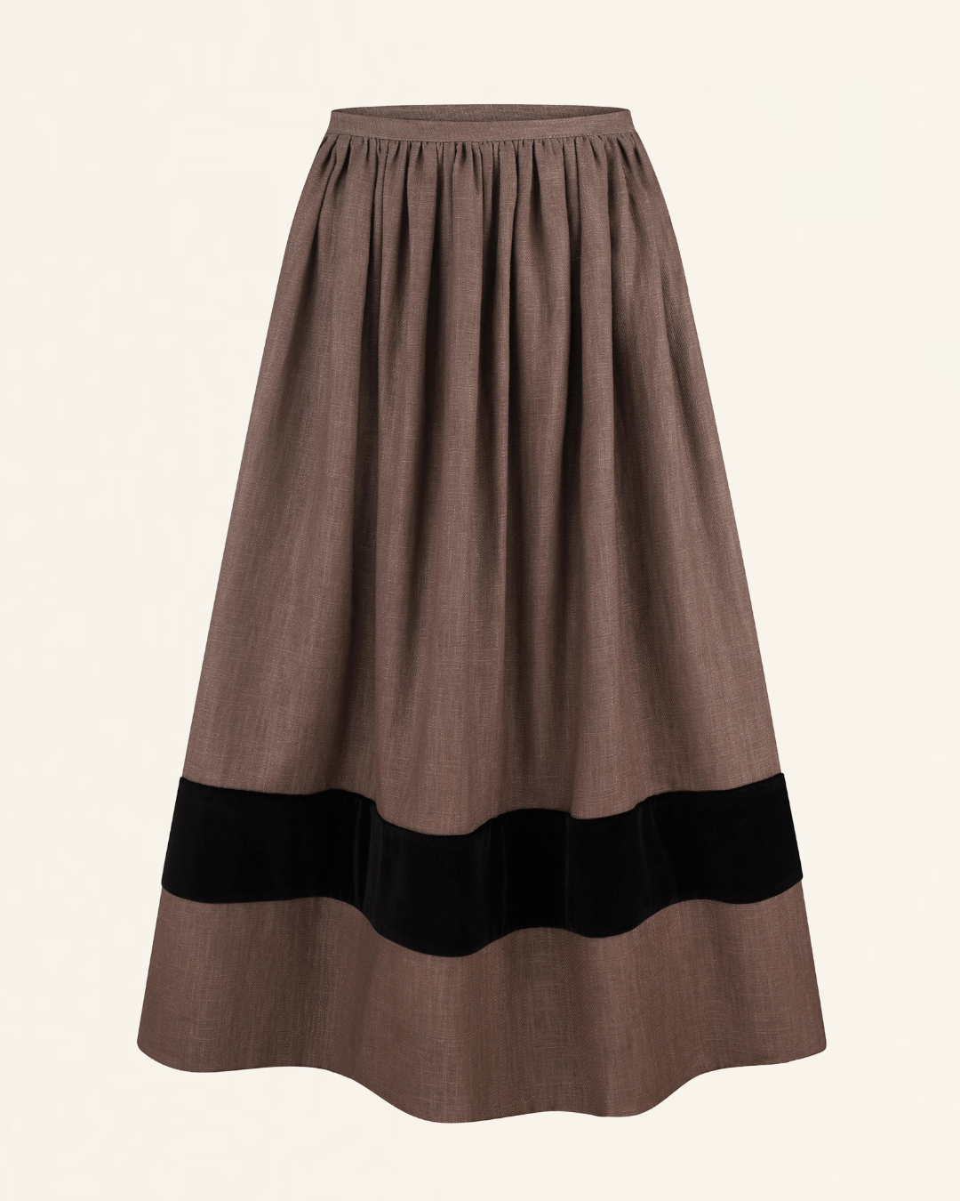 Шоколадна етно спідниця з кропиви і льону "Полтавська"
