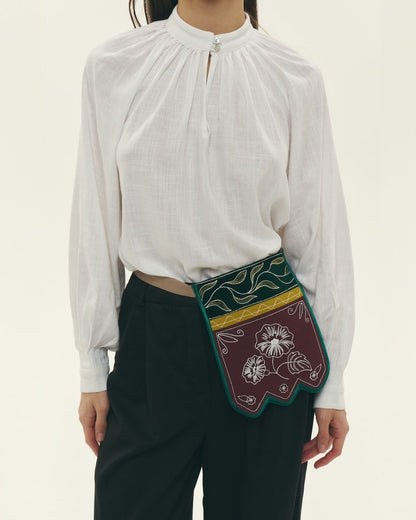 Етно кишеня на пояс з мальвою