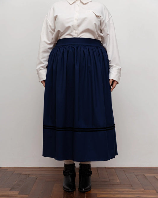 Спідниця на дві стрічки з підбоєм - {МАЛЬВИ}