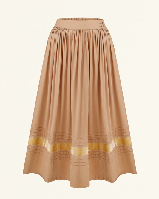 Традиційна бежева спідничка з підбоєм "Сумська"