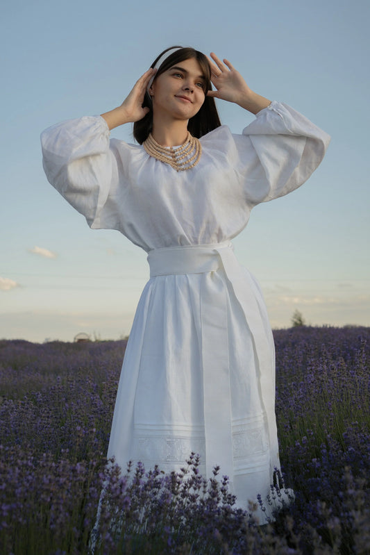 Комплект білосніжний з фартушком