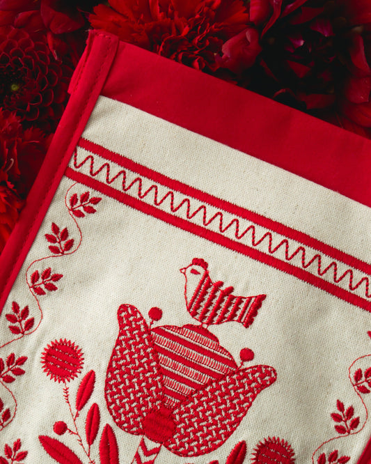 Червона етно кишенька - {МАЛЬВИ}