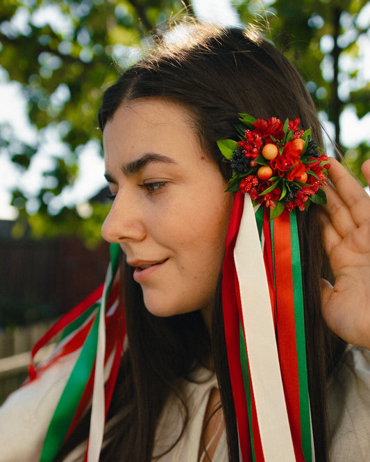 Етно прикраса на волосся зі стрічками "Дівча"