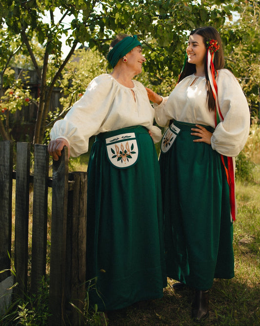Традиційна спідниця темно-зелена "Вінницька"