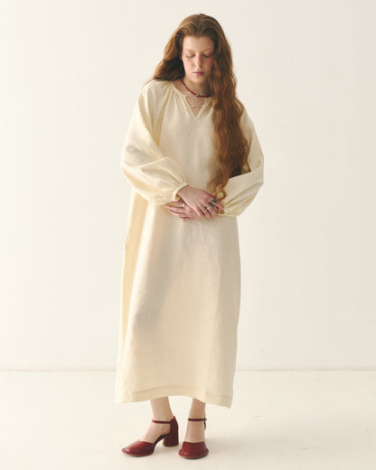 Лляна довга сорочка в етно стилі "Додільна"