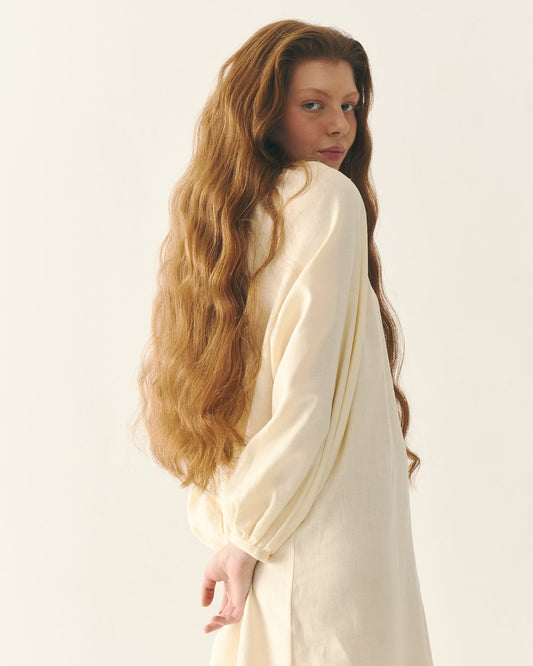 Лляна довга сорочка в етно стилі "Додільна"