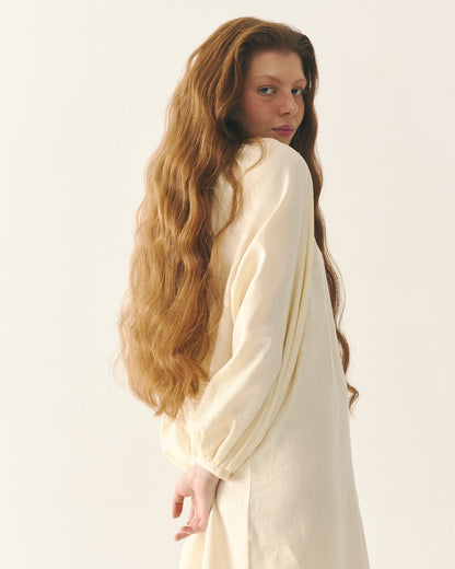 Лляна довга сорочка в етно стилі "Додільна"